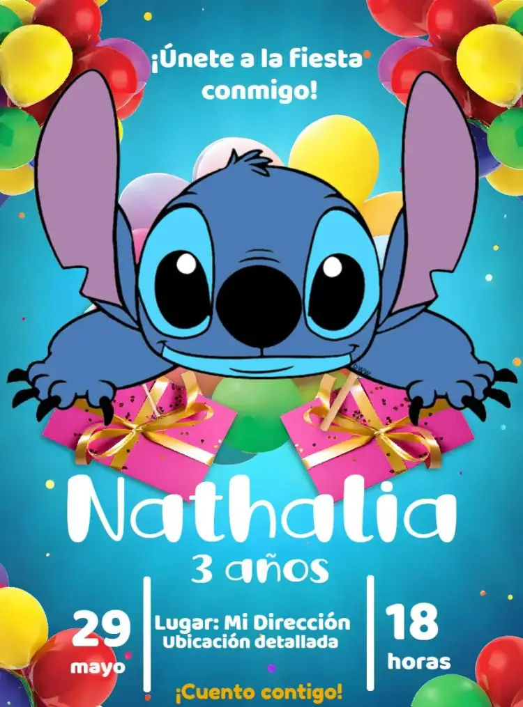 Invitación Stitch Lilo