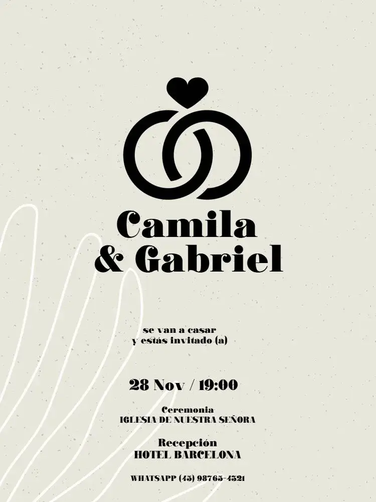 Invitación Boda Sencilla Y Elegante Claro Esposa
