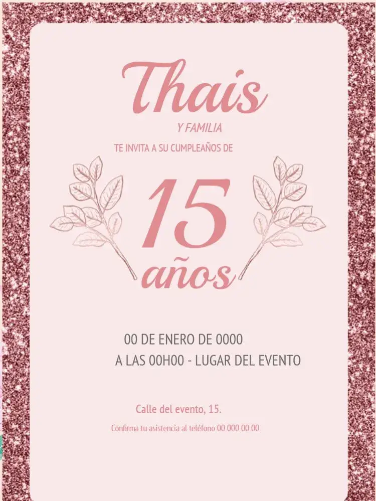 Invitación 15 Años Quinceañera