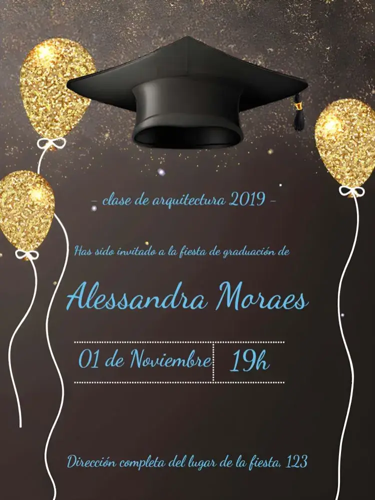 Invitación Graduación Azul
