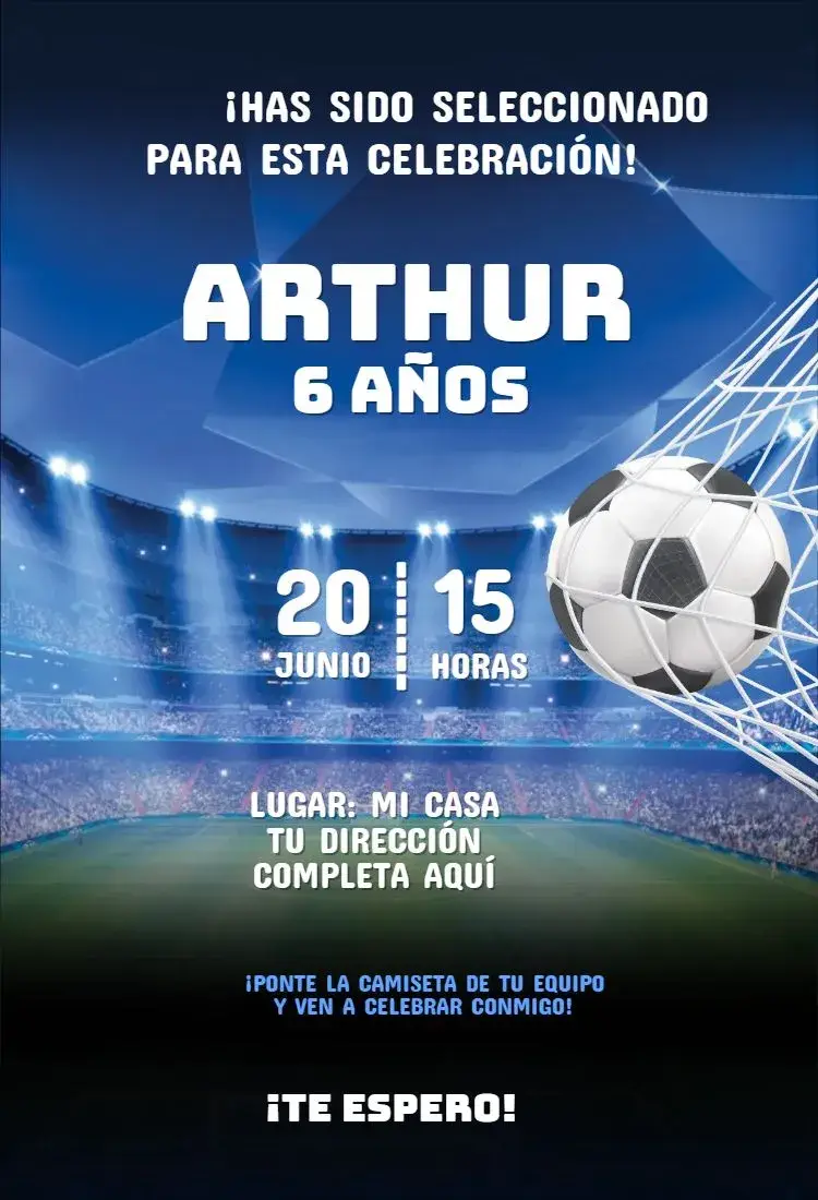 Invitación Fútbol pelota red