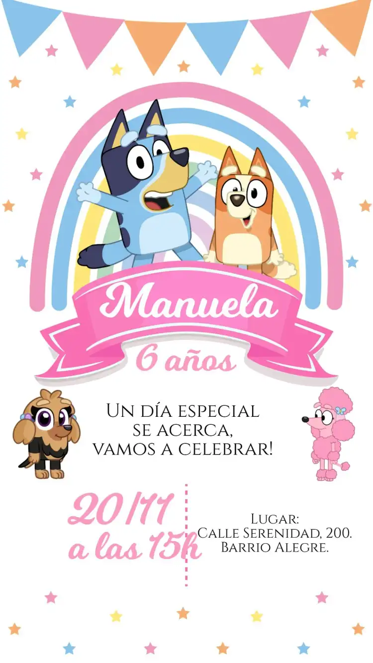 bluey y bingo rosa chica