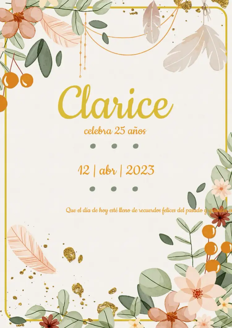 Invitación Cartel De Encuentro Floral – tema Cumpleaños Infantil floral, boho, delicado, moderno, colorido