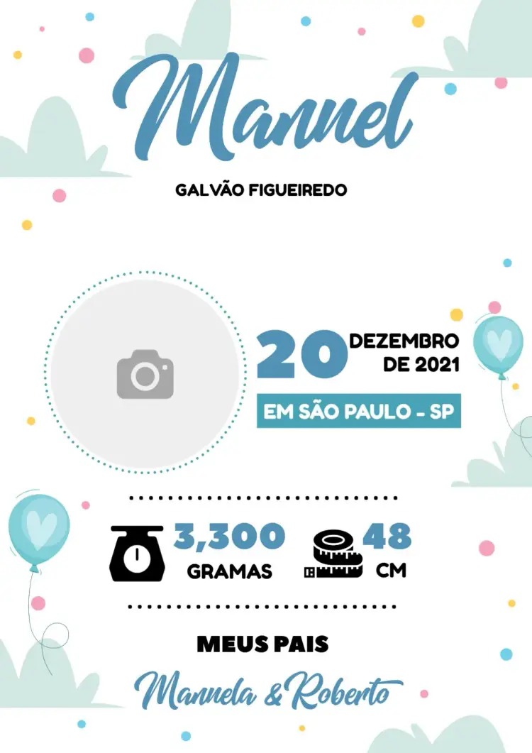 Invitación Cuadro De Nacimiento Niño Bebé Azul Delicado Recién Nacido Foto Lúdico