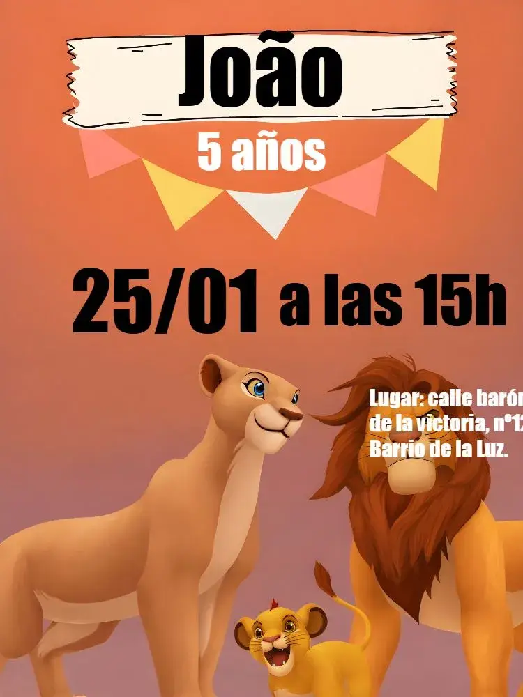 Invitación Rey León Scar