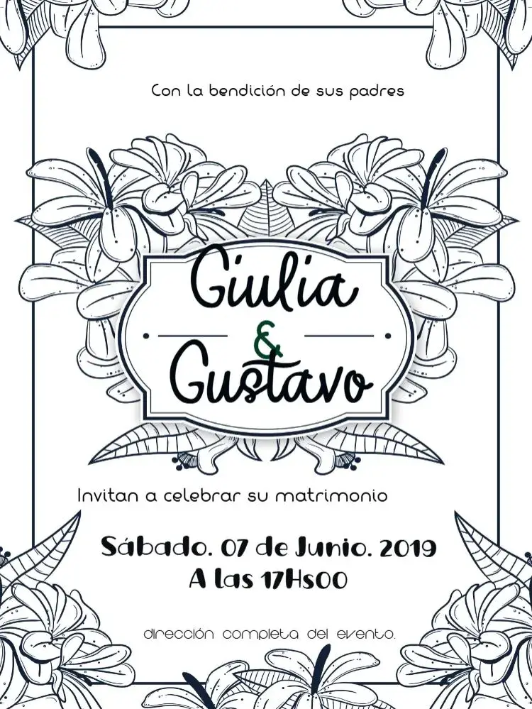 Invitación Boda Floral Rosas