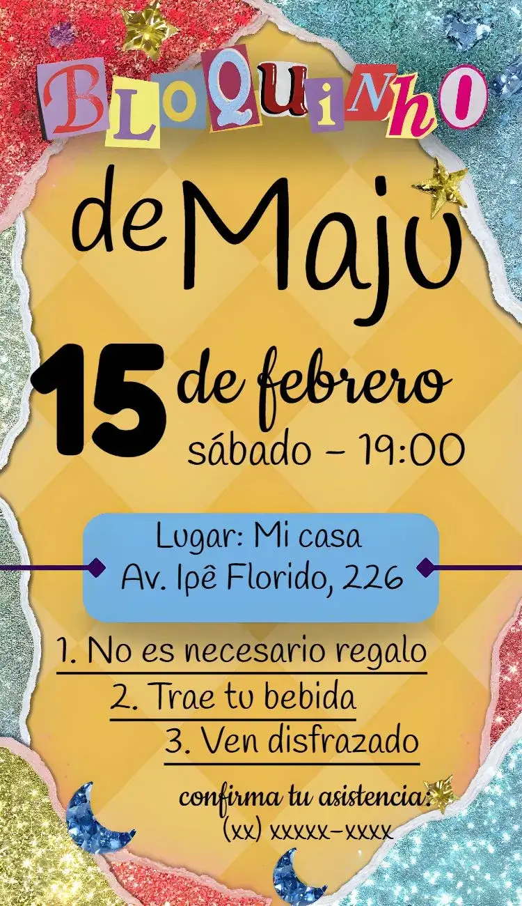 Invitación Fiesta Carnaval Feriado – tema Fechas Conmemorativas colorido, vibrante, festivo, tropical, divertido, brillante