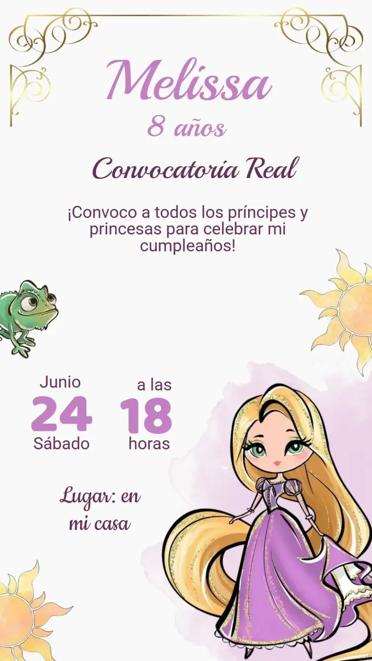 Invitación Invitación Cumpleaños Enrollado – tema Cumpleaños Infantil colorido, divertido, infantil, ilustraciones lúdicas, brillante, moderno
