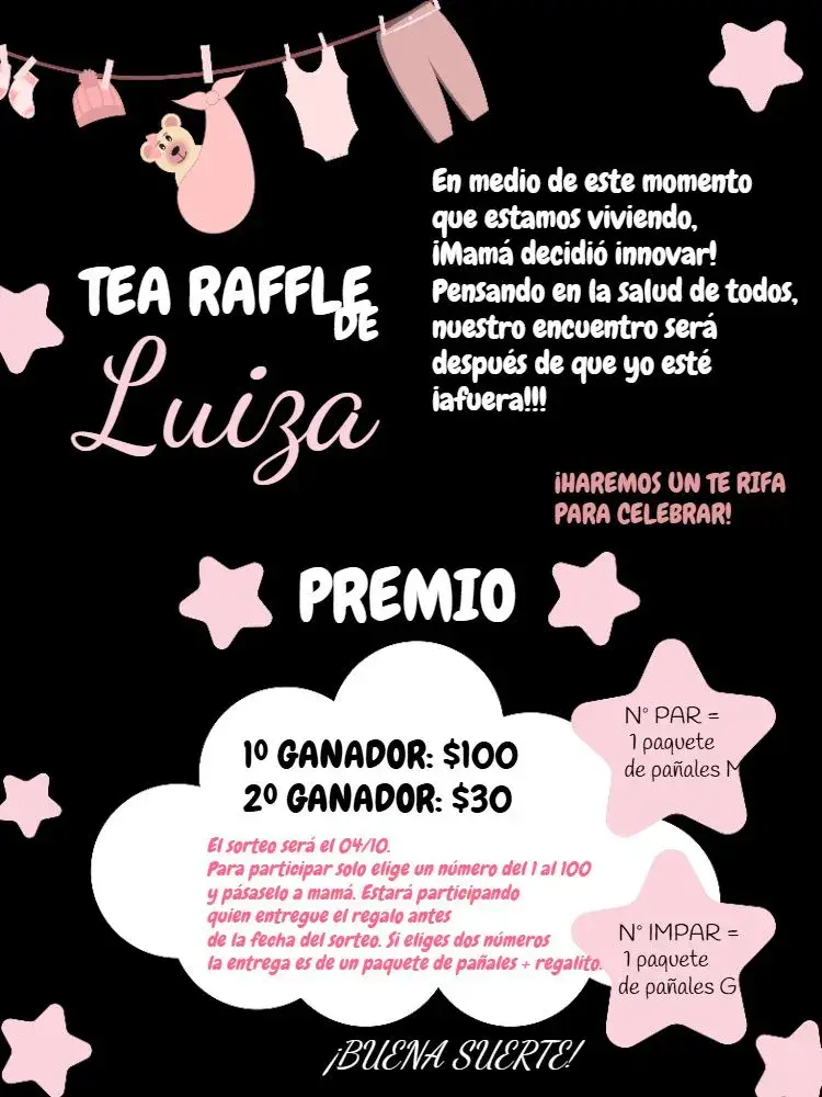 Invitación Chá Rifa Varal De Roupas Menina Cha