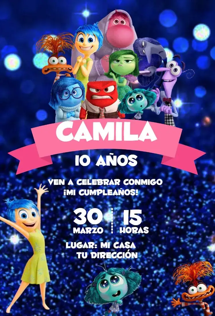 Invitación Divertida mente 3