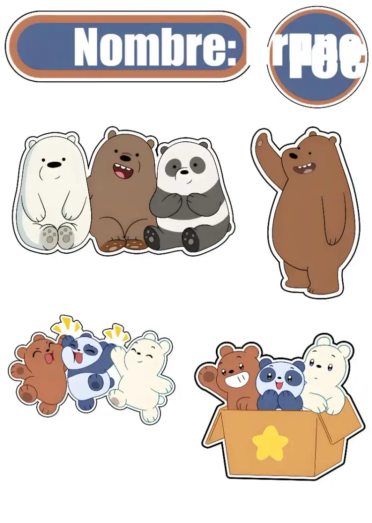 Invitación Topper de pastel Oso Sin Curso – tema Topper de torta divertido, colorido, ilustraciones de animales, infantil, lúdico