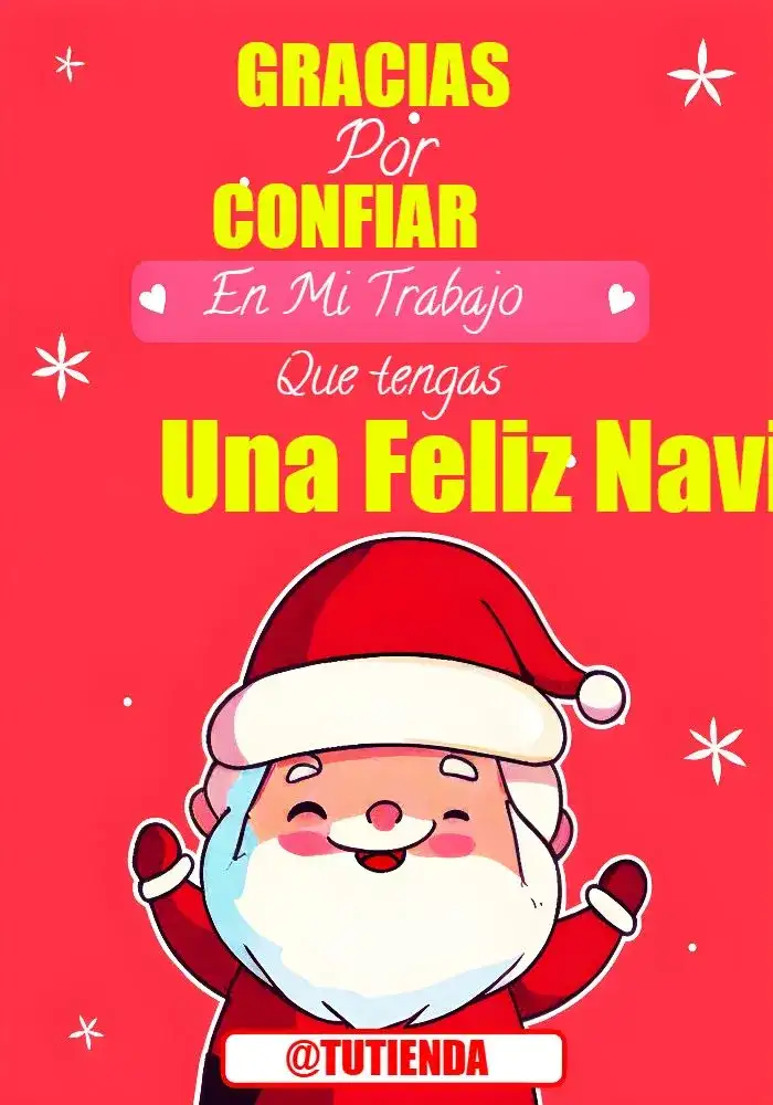 Tarjeta De Agradecimiento Para Tienda Navidad Roja