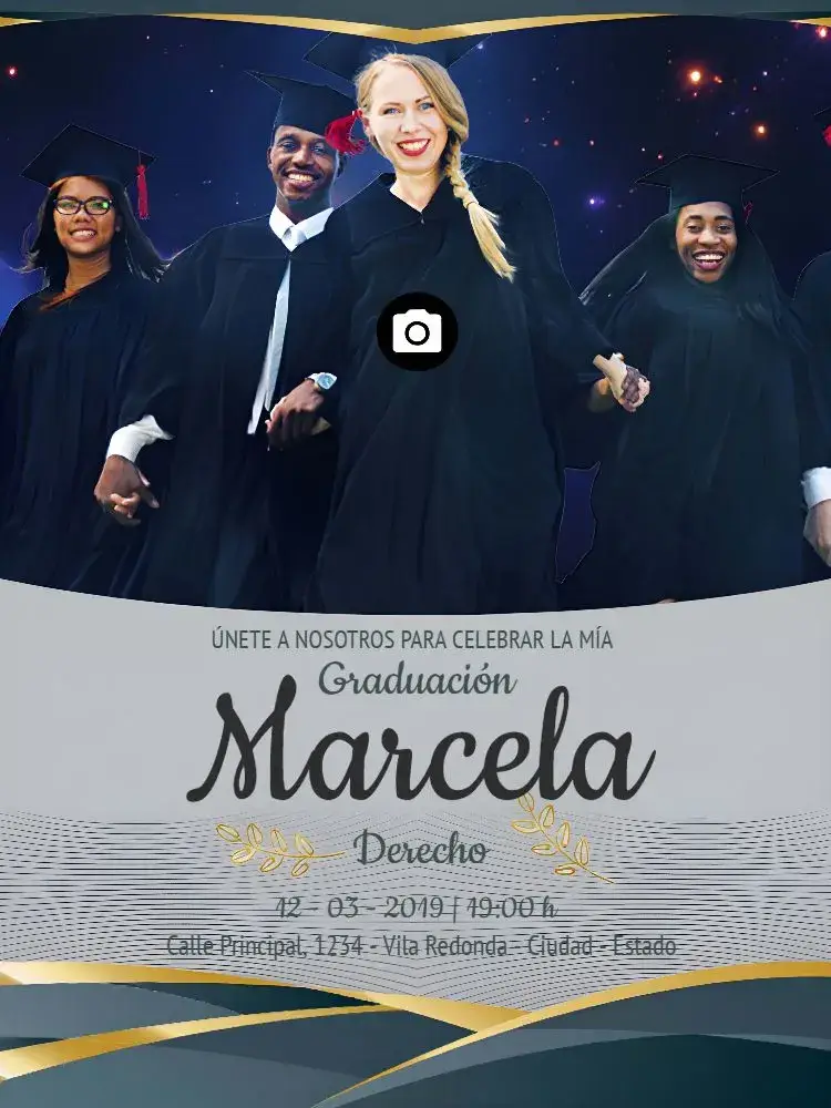 Invitación Graduación Con Foto Graduación editable y personalizable