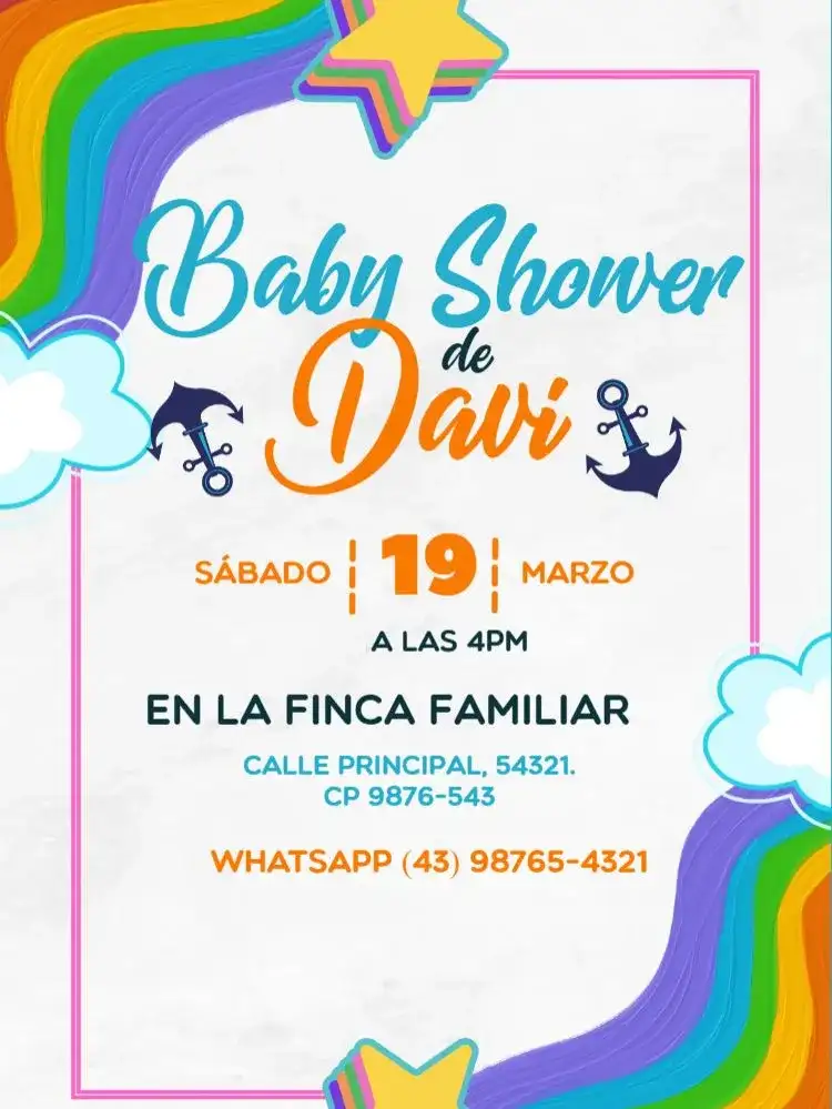 Baby Shower Arco Iris Azul