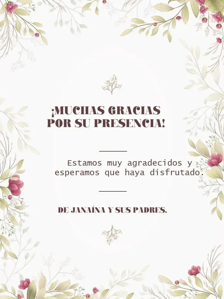 Invitación Tarjeta De Agradecimiento Presencia Floral Celebración – tema Tarjeta floral, pastel, delicado, moderno, adulto, jovem