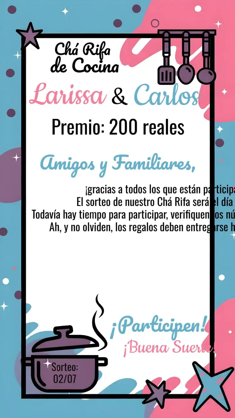 Invitación Chá Rifa De Cocina Rosa – tema Despedida de Soltera rosa, moderno, minimalista, elegante, divertido, cozinha