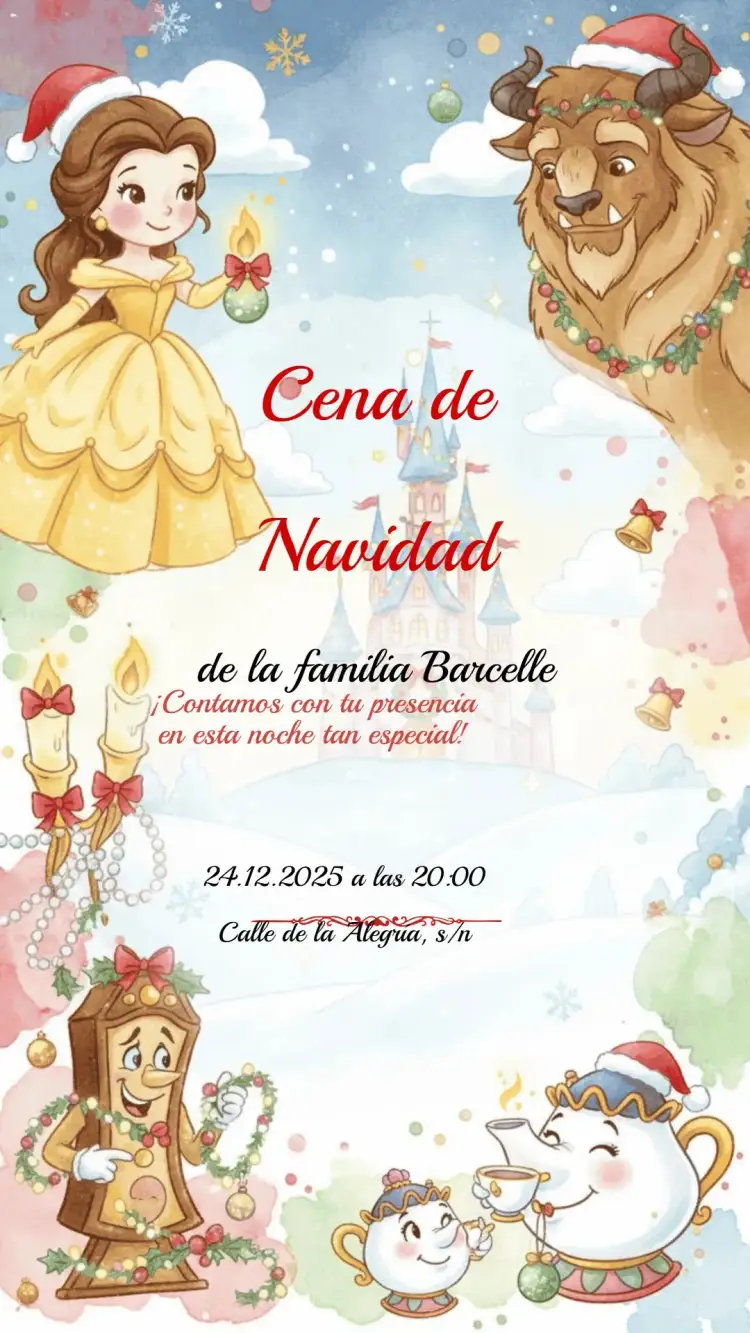 Invitación Invitación Fiesta de Navidad – tema Fechas Conmemorativas rojo y verde, dorado y blanco, navideño vintage, moderno y minimalista, navidad bohemia, clásico con elementos navideños