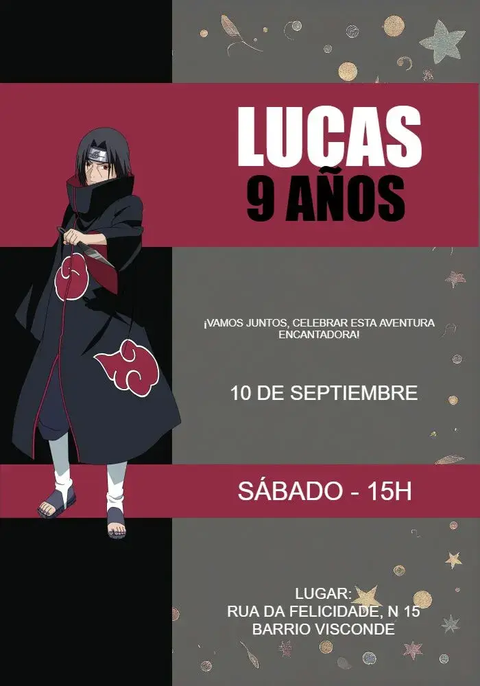 Invitación Itachi Uchiha Uzumaki