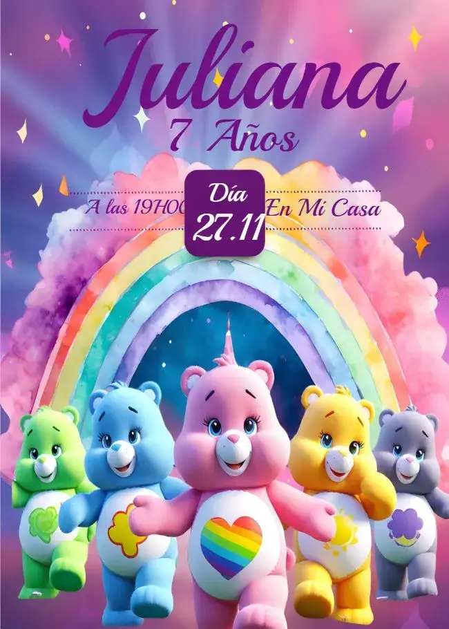 Invitación Ositos Cariñosos Rosa