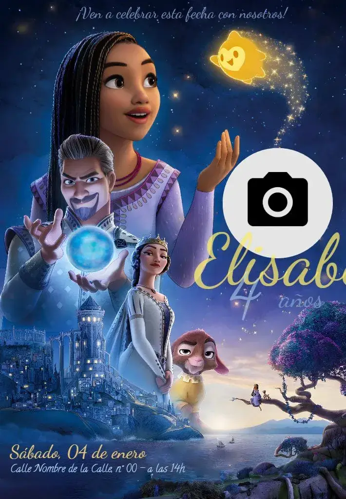 Invitación Wish Y El Poder De Los Deseos Con Foto Película