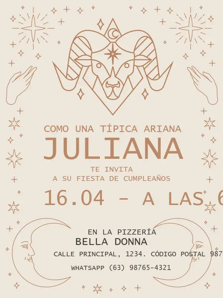 Invitación Signos Aries Estrella