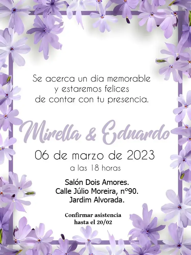 Invitación Boda Floral Delicada