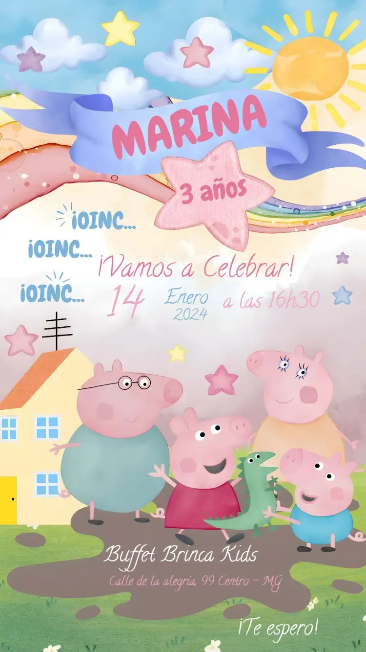 Invitación Peppa Pig