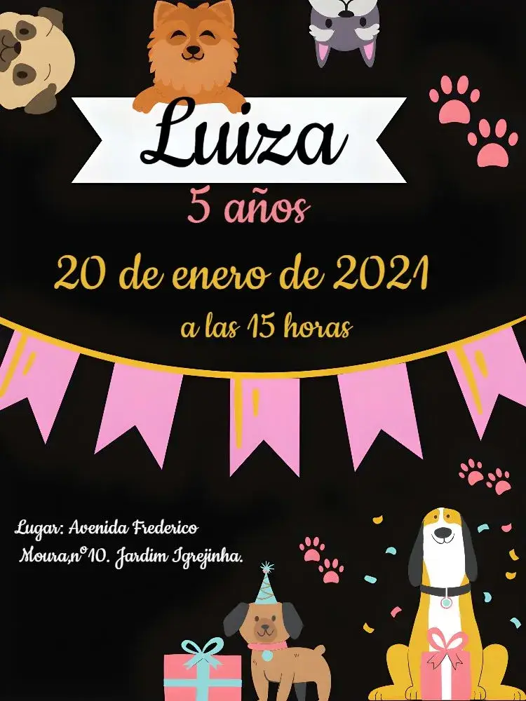 Invitación Perro Gris