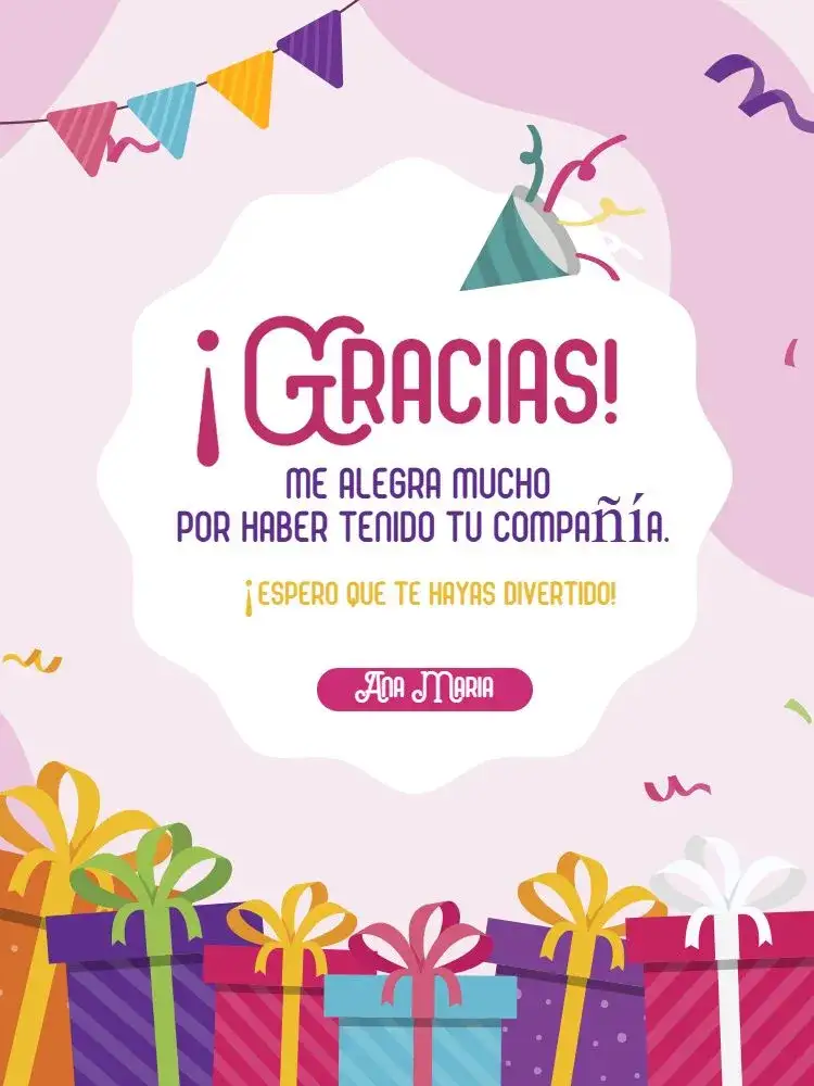 Invitación Tarjeta De Agradecimiento Presencia Infantil Rosa Encuentro – tema Tarjeta rosa, lúdico, festivo, colorido, infantil, alegre