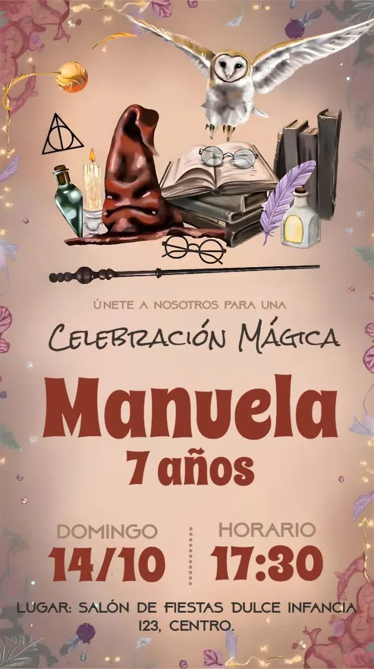 Invitación Harry Potter y la Piedra Filosofal