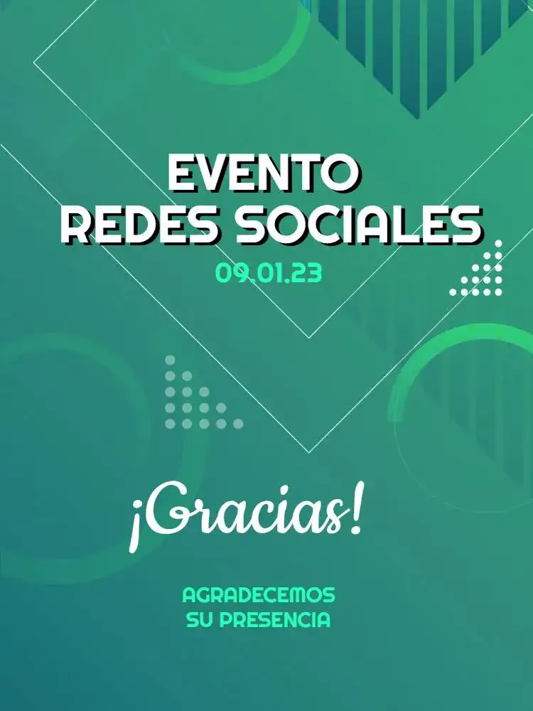 Tarjeta De Agradecimiento Por Asistir A Evento Geométrico De Celebración
