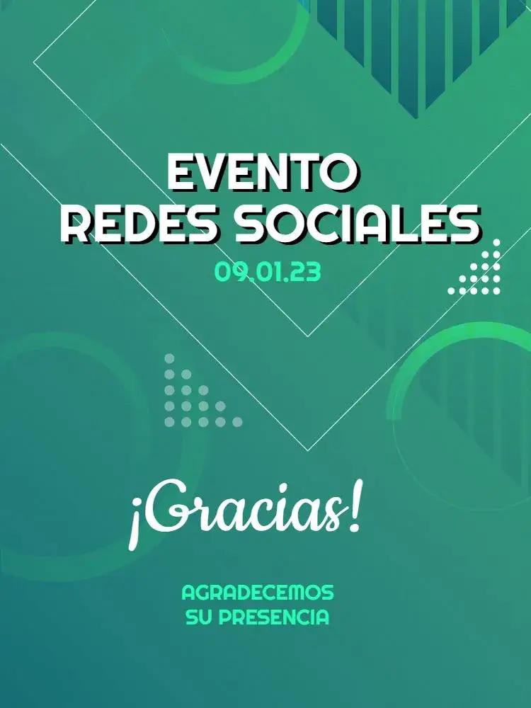 Invitación Tarjeta De Agradecimiento Por Asistir A Evento Geométrico De Celebración