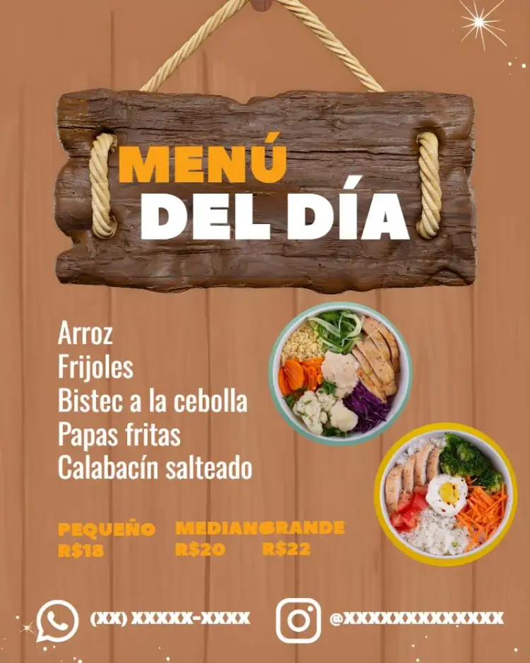 Invitación Arte Menú Del Día Marmita Restaurante – tema Fechas Conmemorativas moderno, colorido, gourmet, fresco, divertido, minimalista