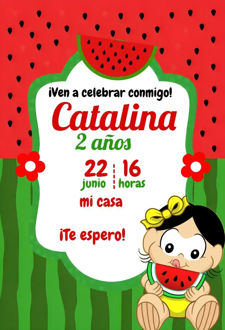Invitación Magali Baby Da editable y personalizable