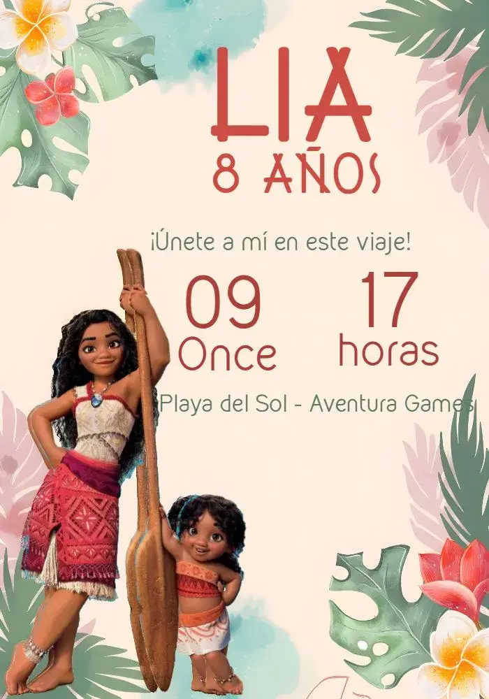 Invitación Moana 2 Maui