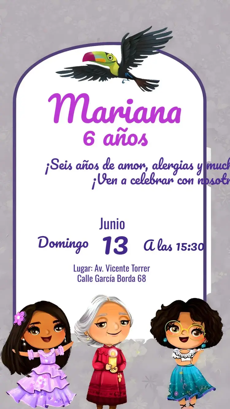 Invitación Aniversario Encanto Madrigal Fiesta