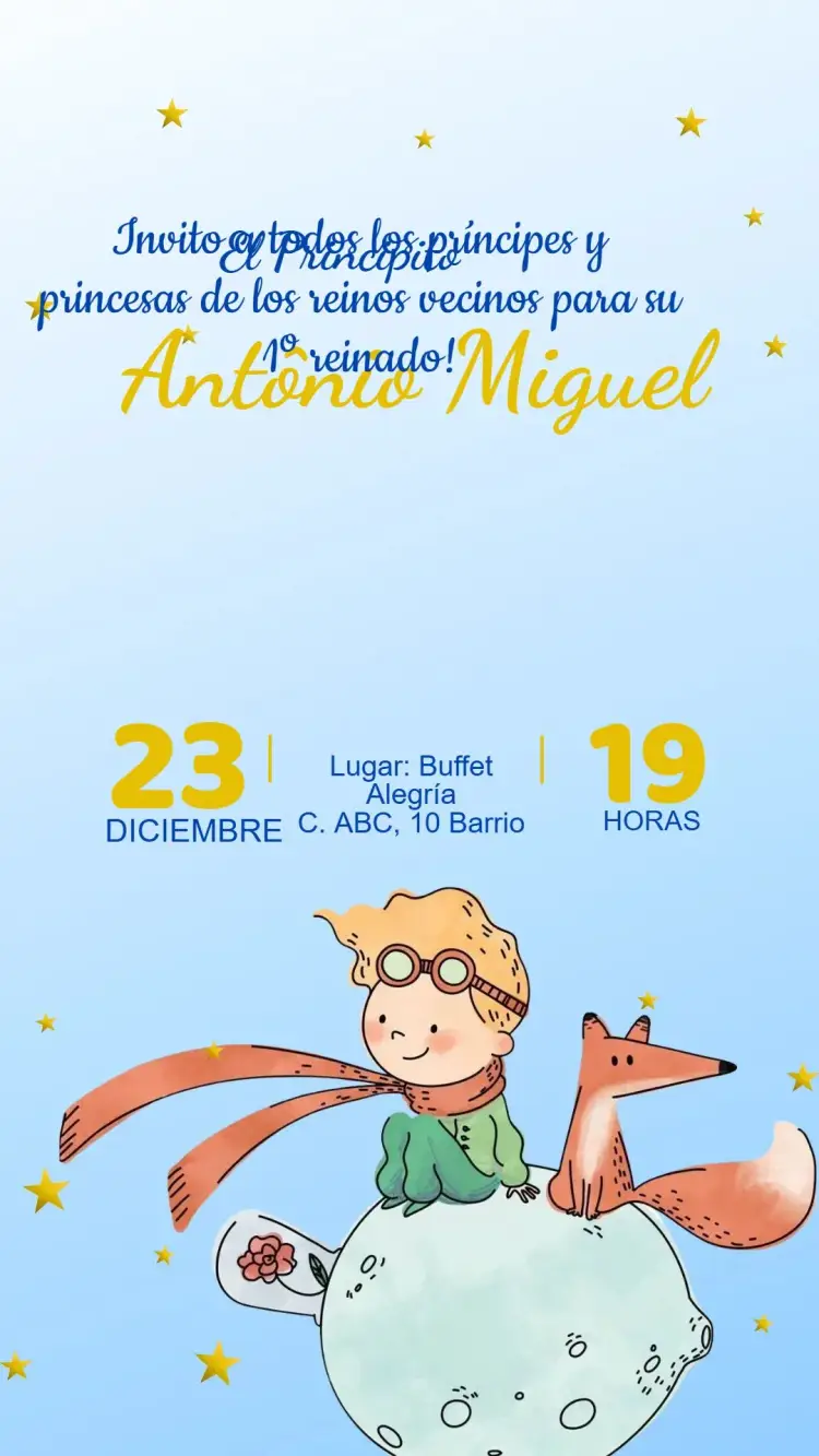 Invitación Cumpleaños Principito