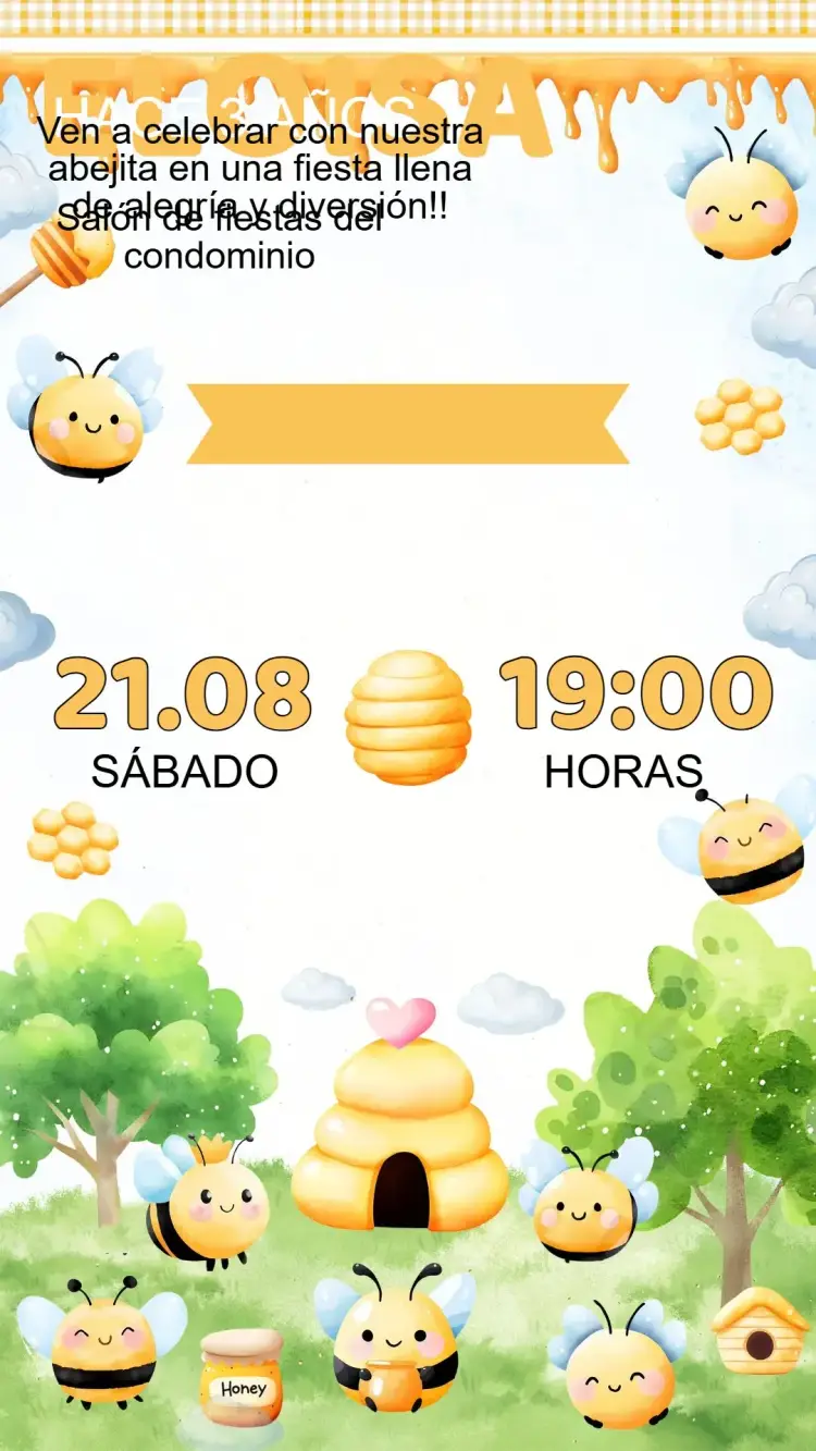Invitación Cumpleaños Abejitas