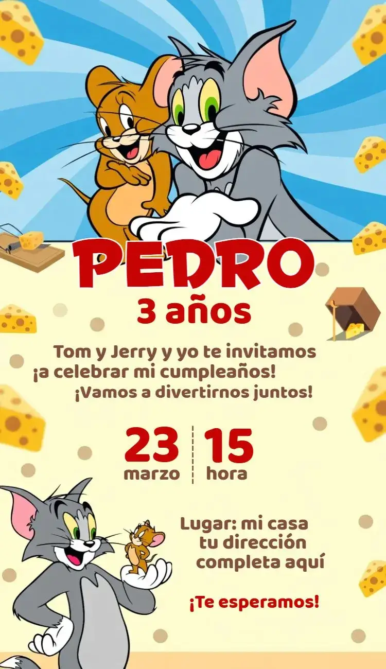 Invitación Tom y Jerry