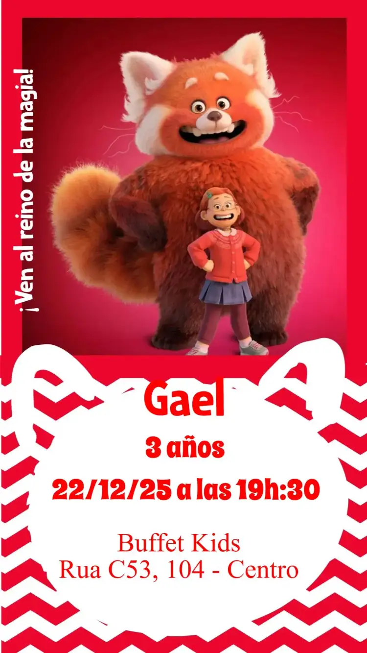 Invitación Red es una Fiera – tema Cumpleaños Infantil vibrante, infantil, colorido, divertido, animal