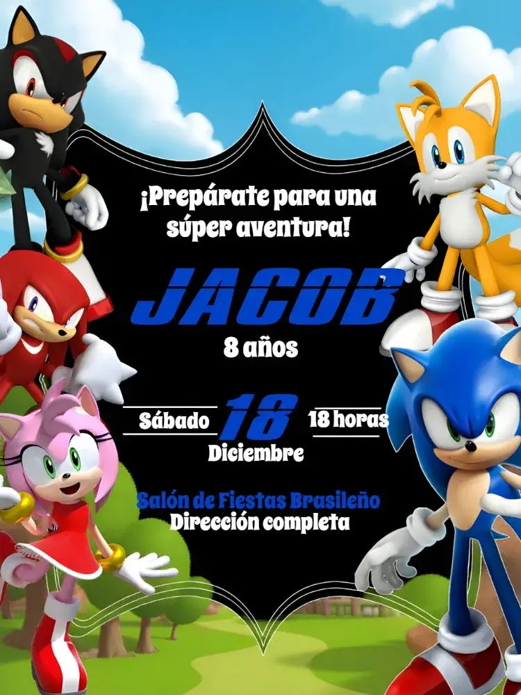 Invitación Sonic Blanco