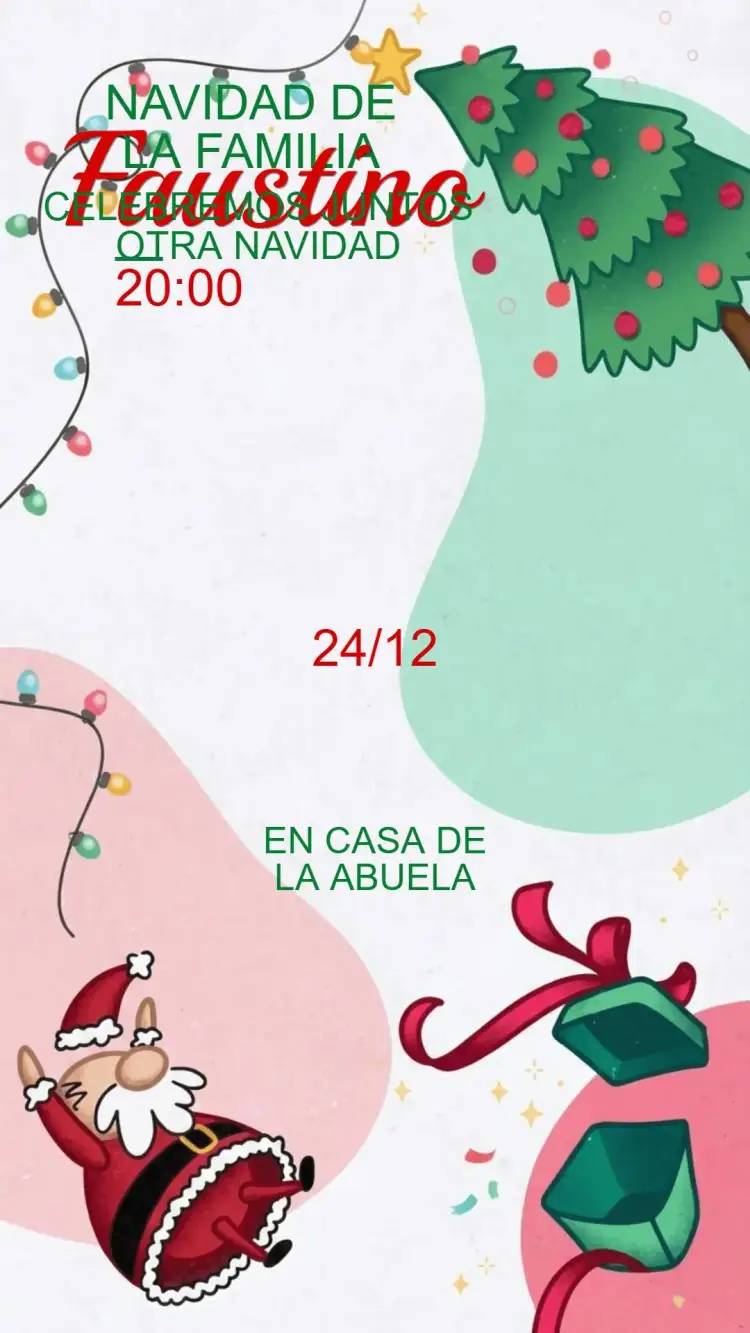 Invitación Invitación fiesta de Navidad – tema Fechas Conmemorativas festivo, rojo y verde, dorado, elementos gráficos navideños, tradicional, moderno