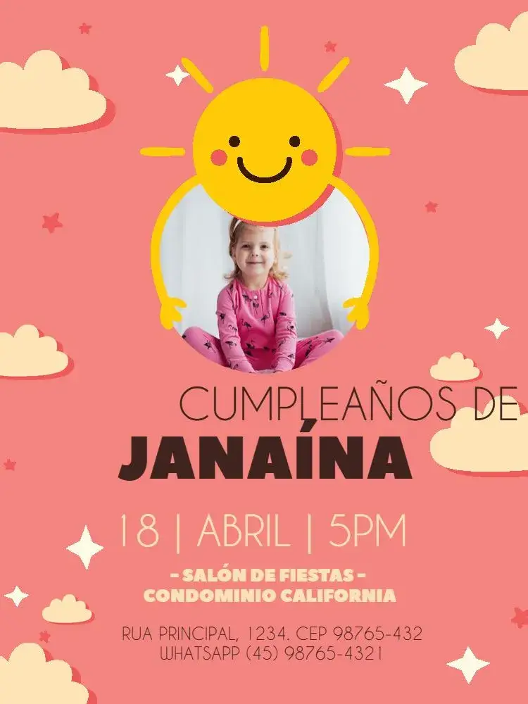 Invitación Rayo De Sol Con Fiesta De Foto