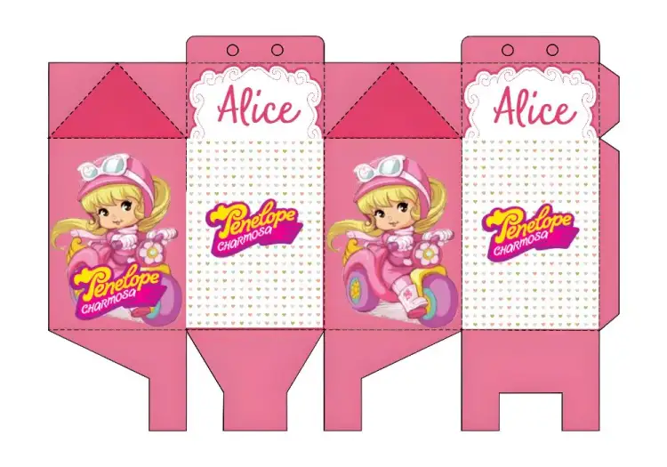 Invitación Estuche Milk Penélope Charmosa Delicado – tema Más buscados delicado, rosa, infantil, divertido, colorido