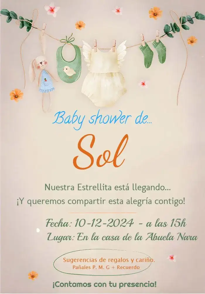 Baby Shower Ropa Tendedero Bebé