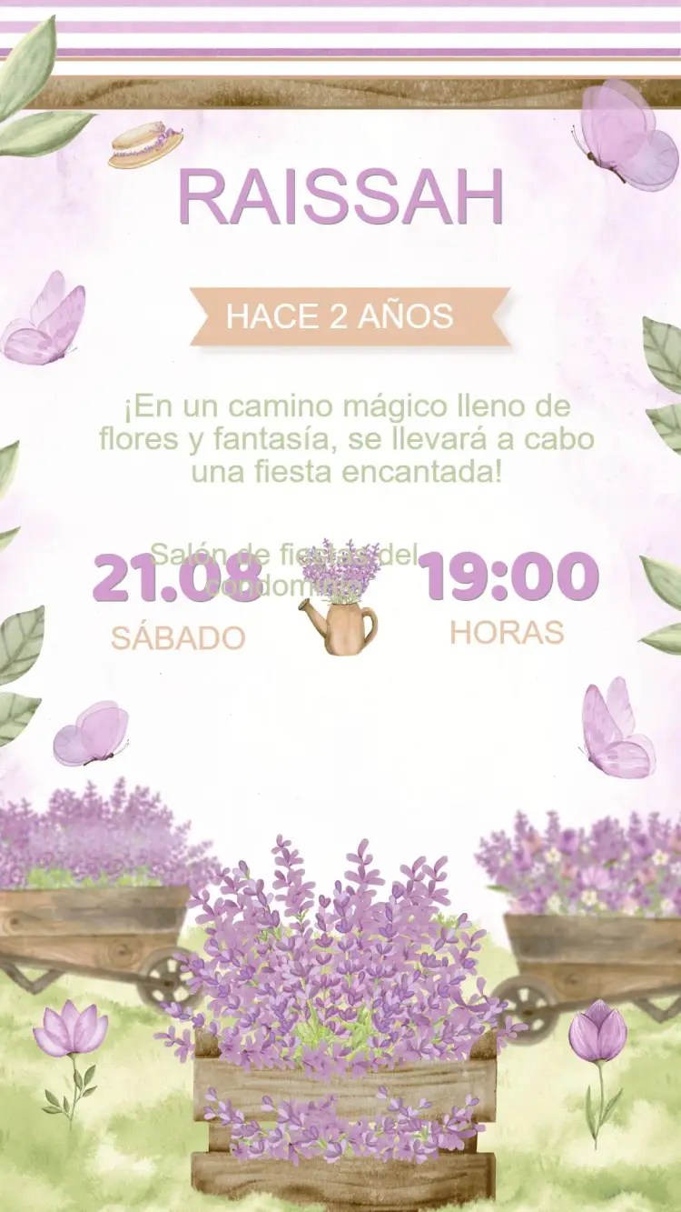 Invitación Cumpleaños Jardín Encantado