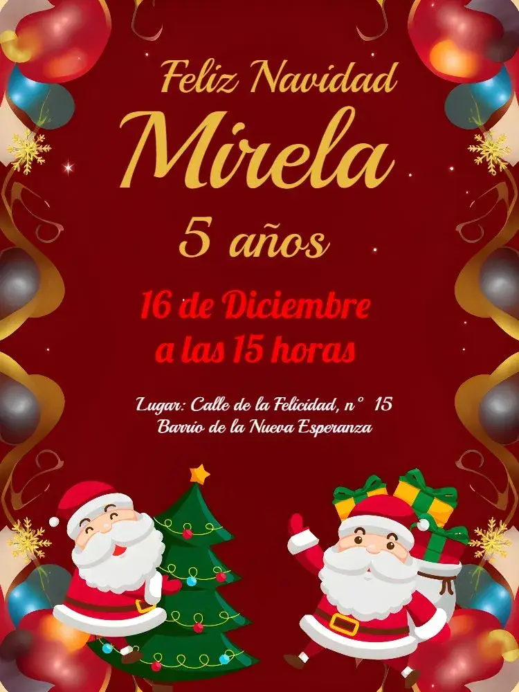 Invitación Navidad Roja