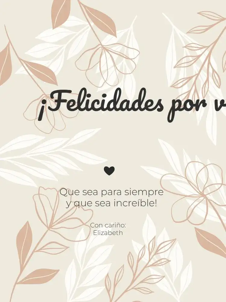 Tarjeta De Felicitación Por el Compromiso Floral Novio