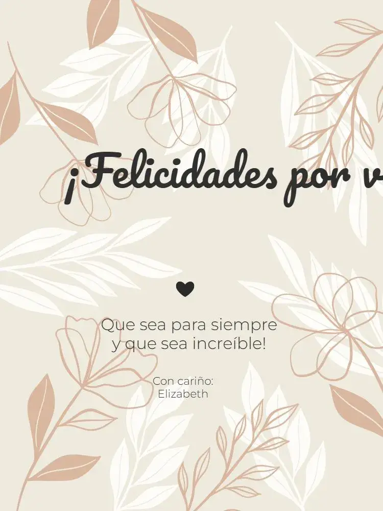 Invitación Tarjeta De Felicitación Por el Compromiso Floral Novio