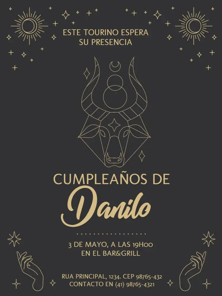 Invitación Signos Tauro Celebración